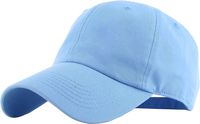 KB-LOW SKY Classic Cotton Dad Hat Adjustable Plain Cap. Polo Style Low Profile (Unstructured) (Classic) Sky Adjustable