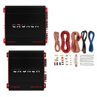 Crunch 4 Channel 1000W A/B Class Stereo Amplifier & 2 Channel Amp & Wiring Kit