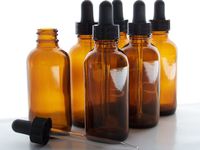 2oz Amber Glass Bottles with Glass Eye Dropper Dispenser for Essential Oils, Chemistry Lab Chemicals, Colognes & Perfumes (6 Pack)