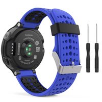 MoKo Garmin Forerunner 235 Watch Band, Soft Silicone Replacement Watch Band for Garmin Forerunner 235/235 Lite / 220/230 / 620/630 / 735XT - Ryal Blue & Black