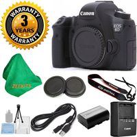 Canon EOS 6D 20.2 MP Digital SLR Camera Body, 3 Year USA CPS Warranty, 5pc ZEEKITS Starter Set - International Version