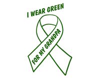 Diamond Graphics I Wear Green for My Grandpa - Liver Cancer (4" x 6") Green Die Cut Decal Bumper Sticker for Windows, Cars, Trucks, Laptops, Etc.