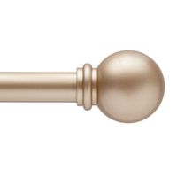 Kenney Chelsea 5/8" Standard Decorative Window Curtain Rod, 48-86", Soft Brass