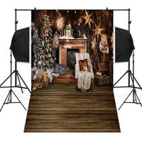 Sunshinehomely Christmas Backdrops Tree Vinyl 3x5FT Fireplace Background Photography Studio (B)