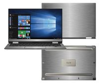 Decalrus - Protective Decal for Dell XPS 13-9365 2-in-1 (13.3" Screen) Laptop Titanium Texture Brushed Aluminum Skin case Cover wrap BAdellXPS9365Titanium