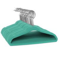 Casafield 50 Velvet Baby Hangers - 11" Size for Infant & Toddler Clothes - Teal