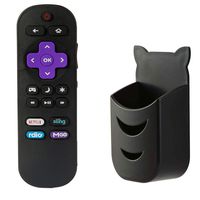 ECLINK Replacement Remote Control NS-RCRUS-16 for Insignia Roku TV with Netflix Sling Rdio MGO Original Layout with Remote Holder