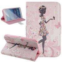 Galaxy Tab 4 7.0 Case, NSSTAR Butterfly Fairy Girl Flower Pattern Inlaid Shiny Glitter Rhinestone PU Leather Flip Protective Case Cover with Stand for Samsung Galaxy Tab 4 7.0 T230 T231 (Dresses Girl)