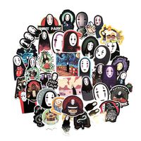 Cute Cartoon My Neighbor Totoro Spirited Away No Face Man Anime Laptop Stickers Waterproof Skateboard Snowboard Car Bicycle Luggage Decal 40pcs Pack (No Face Man)
