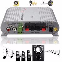 Creazy Hifi Cd Mp3 Radio Car Home Audio Stereo Bass Speaker Amplifier Booster 12V 200W (Silver)