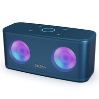 DOSS SoundBox Plus Portable Wireless Bluetooth Speaker with HD Sound and Deep Bass, Wireless Stereo Pairing, Built-in Mic, 20H Playtime, Portable Wireless Speaker for Phone, Tablet, TV, and More-Blue