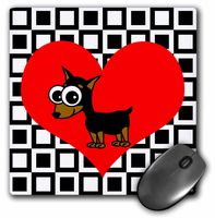 3dRose LLC 8 x 8 x 0.25 Inches Mouse Pad, I Love Dogs Minpin Miniature Pinscher (mp_31192_1)