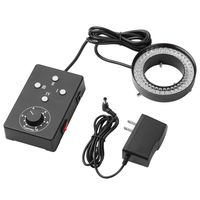 70 LED Lighting 4 Direction Adjustable Microscope Ring Light with Adapter and Control Box, Meta Shell