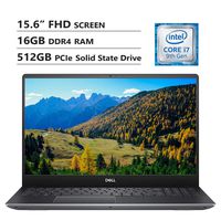 Dell Vostro 7590 15.6" Full HD Screen Laptop, Intel Core i7-9750H Up to 4.5GHz, NVIDIA GeForce GTX 1050, 16GB DDR4 RAM, 512GB PCIe SSD, Wireless-AC, HDMI, USB Type-C, USB 3.1, Windows 10 Pro, Gray