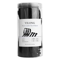 Black Cable Zip Ties 650 Pcs, Multi-Purpose Cable Ties Self-Locking Wire Wraps, Great for Home Office Garage Workshop Cable Management and Securing, 3 Sizes: 4 8 11 Inch