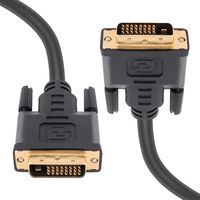 A-technology- DVI Cable 15ft Dual Link 24+1 Male to Male Digital Video Cable Gold Plated with Ferrite Core Support 2560x1600,144Hz for Gaming, DVD, Laptop, HDTV and Projector.