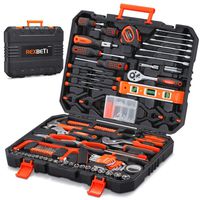REXBETI 217-Piece Tool Kit, General Household Hand Tool Set with Solid Carrying Tool Box, Auto Repair Tool Sets