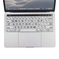 SKNLAP Keyboard Skins,Silicone Keyboard Cover Protector for Newest MacBook Pro 13/15 inch with TouchBar(A1706 /A1707/A1989/A1990)-Big Font White