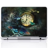 Meffort Inc 15 15.6 Inch Laptop Notebook Skin Sticker Cover Art Decal (Free Wrist pad) - Clock Butterflies