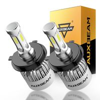 Auxbeam LED Headlight Bulbs F-S2 Series LED Headlights with 2 Pcs of H4 LED Conversion Kits72W 8000lm Hi-Lo Beam