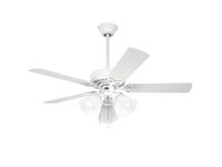 Emerson CF710WW Traditional Style 42-Inch 5-Blade Ceiling Fan, White with Frosted Globes