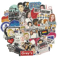 Grey's Anatomy Laptop Stickers 50pcs, TV Trendy Vinyl Computer Waterproof Water Bottles Skateboard Luggage Decal Graffiti Patches Decal