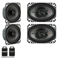 Kicker Speaker Bundle - Two Pairs of Kicker 4x6 Inch KS-Series Speakers 44KSC4604