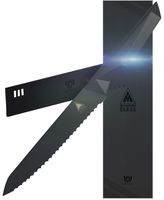 DALSTRONG Serrated Utility Knife - 6.5" - Shadow Black Series - Black Titanium Nitride Coated German HC Steel - Sheath - NSF Certified