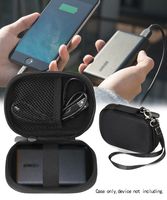 Travel Easy Protective Case Anker PowerCore 10000 Portable Charger Exter Batteries by WGear, mesh Pocket for Cable, Fastening Elastic Strap, Wrist Strap, Detachable Wrist Strap (Ballistic Black)
