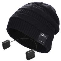 Bluetooth Beanie Hat,Topple Wireless 4.0 Superior Headphone Beanie Hat HD Stereo Earphone Speaker &Mic,Unisex Washable Men Women Winter Outdoor Fitness (TB207BB-Black)