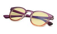 Anti UV Glare Harmful Blue Light Computer Reading Glasses with Yellow Tinted Lens Purple-Red +3.00