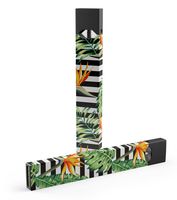Summer Skin-kit for The Pax JUUL (JuulLabs) Vaping Device (Skin Only) - Vivid Tropical Stripes Floral v1