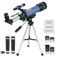 HomGarden 70mm Telescope for Kids and Astronomy Beginners, Portable Refractor Telescope with Tripod & Finder Scope, Travel Scope with 3 Magnification Eyepieces & Moon Mirror