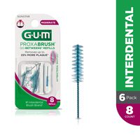 GUM Proxabrush Go-Betweens Interdental Brush Refills, Moderate, 8 Count (Pack of 6)