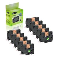 GREENCYCLE 10PK Compatible Adhesive Black on Fluorescent Orange Label Tape Compatible for Brother TZE-B41 TZeB41 TZ-B41,3/4 Inch,PT-E550W Labeling Maker