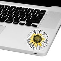 Watercolor Sunflower Laptop Trackpad Sticker 3" Tall x 3" Wide