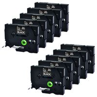 GREENCYCLE 10 Pack Compatible for Brother TZe-315 TZe315 TZ-315 TZ315 TZE 315 Laminated Tze Tz Tape White on Black 6mm (1/4") Width 8m (26.2ft) Length for P-Touch PT-D600 Label Makers & Printers