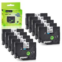 GREENCYCLE 10 Pack Compatible for Brother TZ TZe 131 TZ-131 TZe-131 Standard Label Tape for P-Touch PT-D210 PT-H110 PT-D400AD Label Maker,12mm (1/2 Inch) x 8m (26.2 ft) Laminated, Black on Clear