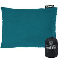 Wise Owl Outfitters Camping Pillow Compressible Foam Pillows - Use When Sleeping in Car, Plane Travel, Hammock Bed & Camp - Adults & Kids - Compact Small & Large Size - Portable Bag - LG GRN