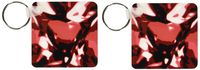 3dRose Red Ruby Jewel, Gemstone, Diamond, Like Design, Bling Gem Sparkly Glittery Texture Key Chains, Set of 2 (kc_57459_1)