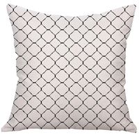 Hot Sale!!Square Cotton Pillow Cover Cushion Case Toss Pillowcase Hidden Zipper Closure 18" x 18" (D)