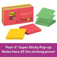Post-it Super Sticky Pop-up Notes, 2x Sticking Power, 3 in x 3 in, Marrakesh Collection, 10 Pads/Pack (R330-10SSAN)