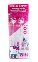 Hello Kitty Earbuds with Jeweled Bow nd Volume Control