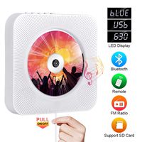 Portable CD Player with Bluetooth, Qoosea Wall Mountable CD Players Music Player Home Audio Boombox with Remote Control FM Radio Built-in HiFi Speakers LCD Display MP3 Headphone Jack AUX Input Output