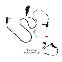 Maxtop ASK4032-K2 2-Wire Acoustic Ear Tube Surveillance Kit + Black Clear Tube for Kenwood