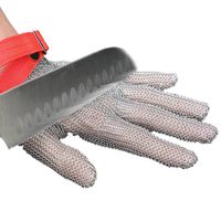 Anself Cut Resistant Glove Stainless Steel Mesh Knife Cut Resistant Protective Glove