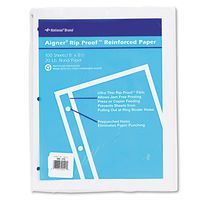 National 20121 Rip Proof 20-lb, Reinforced Filler Paper, Unruled, 11 x 8-1/2, White (Pack of 100 Sheets)