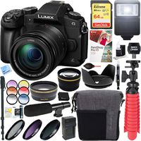 Panasonic LUMIX G85 Mirrorless Interchangeable Lens Digital Camera with 12-60mm Lens + 64GB SDXC Memory Card & Microphone Accessory Bundle