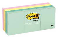 Post-it Notes, America's #1 Favorite Sticky Note, 1 3/8 in x 1 7/8 in, Marseille Collection, 12 Pads/Pack (653-AST)