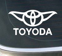 Toyoda Logo - Vinyl 4" wide (Color: WHITE) decal laptop tablet skateboard car windows stickers